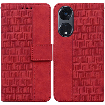 Geometric Embossed Leather Phone Case, For OPPO Reno8 T  5G / A1 Pro 5G, For Realme 10 4G, For Realme 10 Pro 5G, For Realme 10 Pro+