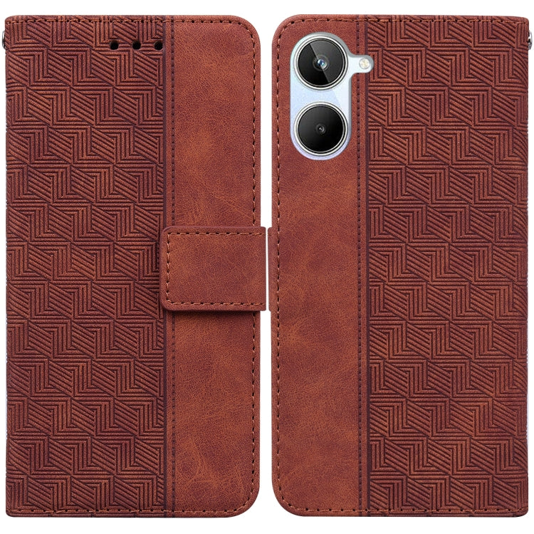 Geometric Embossed Leather Phone Case, For OPPO Reno8 T  5G / A1 Pro 5G, For Realme 10 4G, For Realme 10 Pro 5G, For Realme 10 Pro+