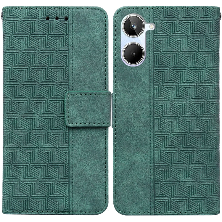 Geometric Embossed Leather Phone Case, For OPPO Reno8 T  5G / A1 Pro 5G, For Realme 10 4G, For Realme 10 Pro 5G, For Realme 10 Pro+