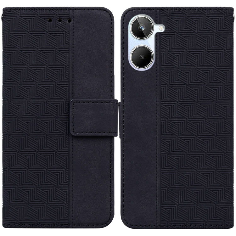 Geometric Embossed Leather Phone Case, For OPPO Reno8 T  5G / A1 Pro 5G, For Realme 10 4G, For Realme 10 Pro 5G, For Realme 10 Pro+