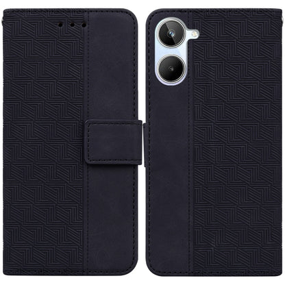 Geometric Embossed Leather Phone Case, For OPPO Reno8 T  5G / A1 Pro 5G, For Realme 10 4G, For Realme 10 Pro 5G, For Realme 10 Pro+