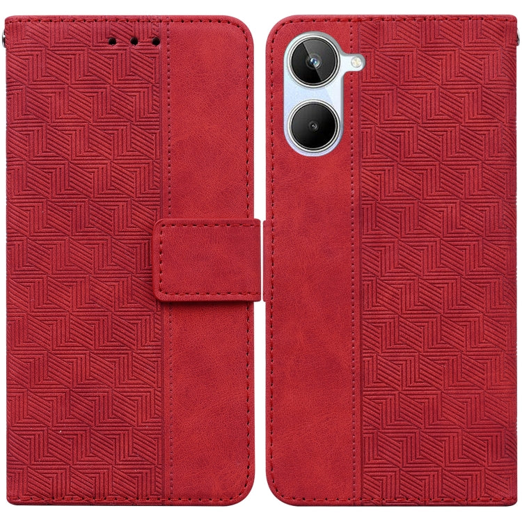 Geometric Embossed Leather Phone Case, For OPPO Reno8 T  5G / A1 Pro 5G, For Realme 10 4G, For Realme 10 Pro 5G, For Realme 10 Pro+