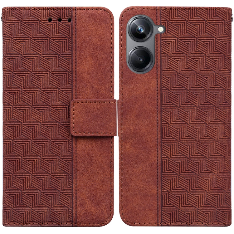 Geometric Embossed Leather Phone Case, For OPPO Reno8 T  5G / A1 Pro 5G, For Realme 10 4G, For Realme 10 Pro 5G, For Realme 10 Pro+