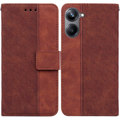 Geometric Embossed Leather Phone Case, For OPPO Reno8 T  5G / A1 Pro 5G, For Realme 10 4G, For Realme 10 Pro 5G, For Realme 10 Pro+