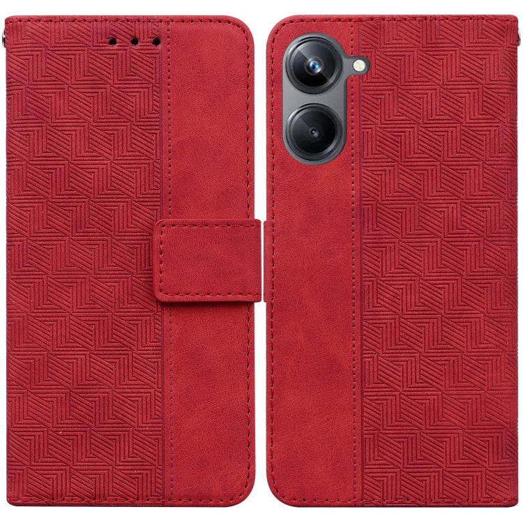 Geometric Embossed Leather Phone Case, For OPPO Reno8 T  5G / A1 Pro 5G, For Realme 10 4G, For Realme 10 Pro 5G, For Realme 10 Pro+