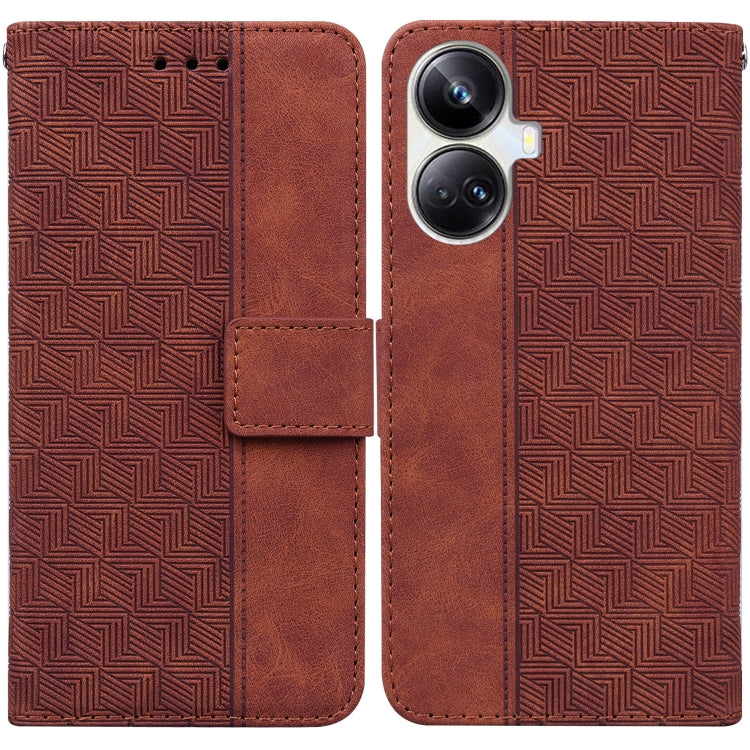 Geometric Embossed Leather Phone Case, For OPPO Reno8 T  5G / A1 Pro 5G, For Realme 10 4G, For Realme 10 Pro 5G, For Realme 10 Pro+