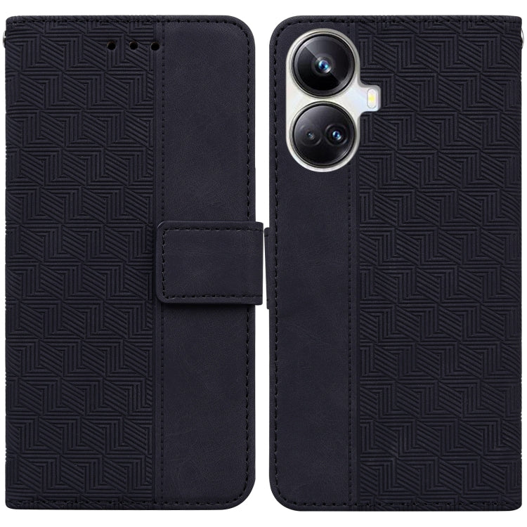 Geometric Embossed Leather Phone Case, For OPPO Reno8 T  5G / A1 Pro 5G, For Realme 10 4G, For Realme 10 Pro 5G, For Realme 10 Pro+