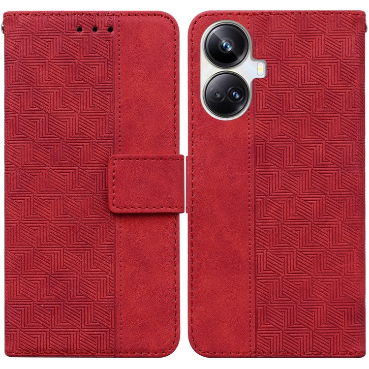 Geometric Embossed Leather Phone Case, For OPPO Reno8 T  5G / A1 Pro 5G, For Realme 10 4G, For Realme 10 Pro 5G, For Realme 10 Pro+