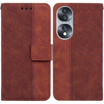 Geometric Embossed Leather Phone Case, For Infinix Zero 20, For Tecno Spark Go 2023 / Pop 7 Pro, For Honor 70, For Honor 80