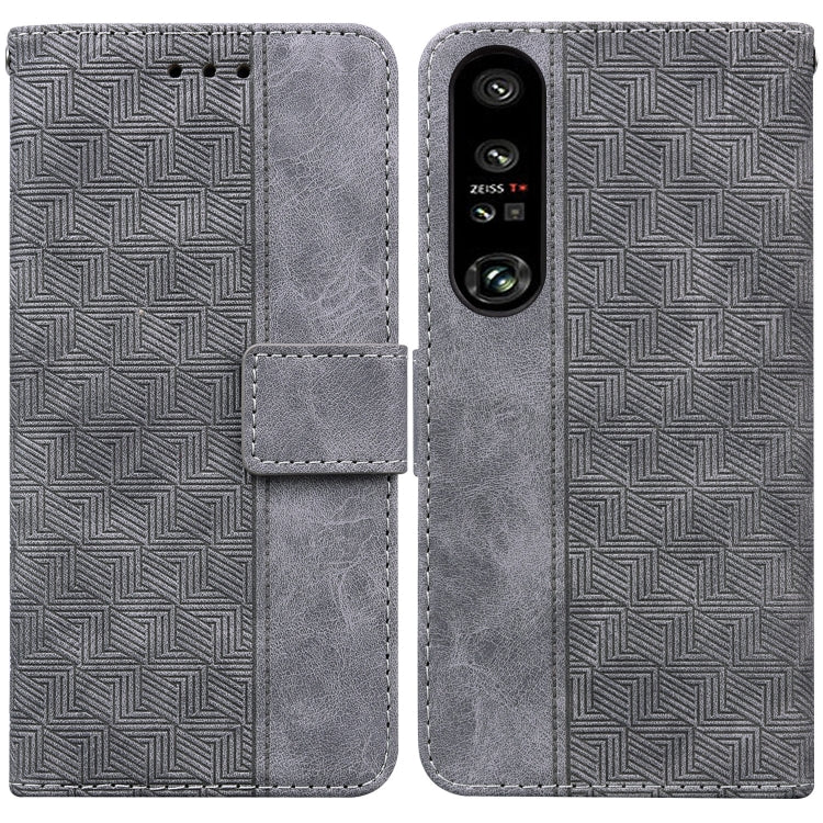 Geometric Embossed Leather Phone Case, For Honor X7a, For Samsung Galaxy A04e / F04 / M04, For Sony Xperia 1 IV 2023, For Sony Xperia 10 IV 2023