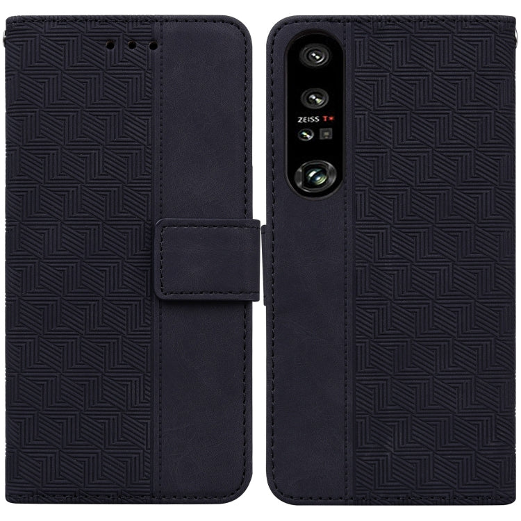 Geometric Embossed Leather Phone Case, For Honor X7a, For Samsung Galaxy A04e / F04 / M04, For Sony Xperia 1 IV 2023, For Sony Xperia 10 IV 2023