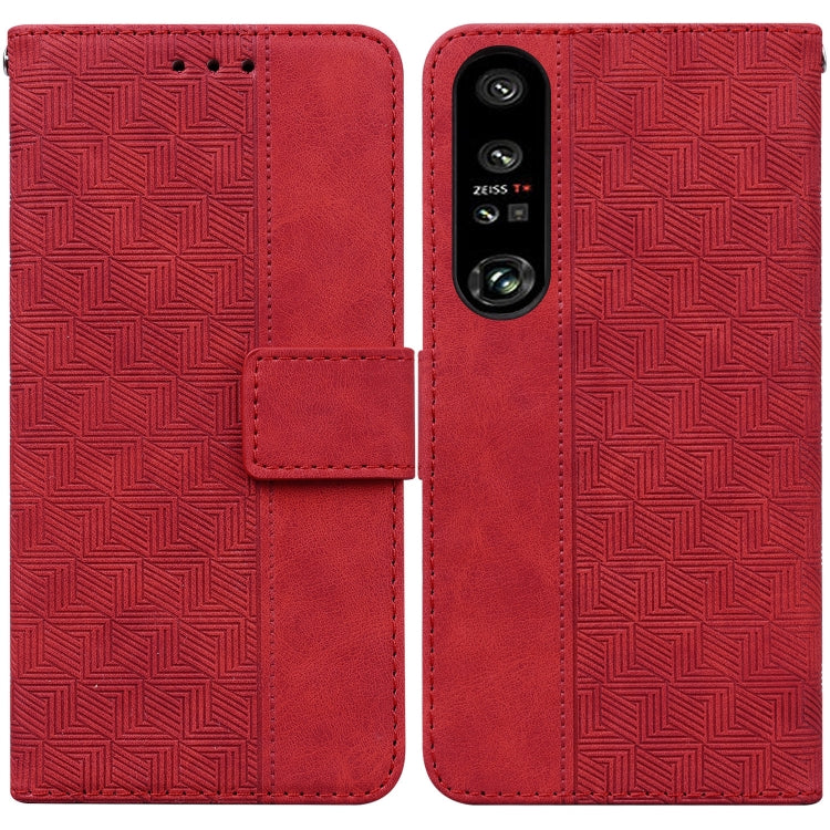 Geometric Embossed Leather Phone Case, For Honor X7a, For Samsung Galaxy A04e / F04 / M04, For Sony Xperia 1 IV 2023, For Sony Xperia 10 IV 2023