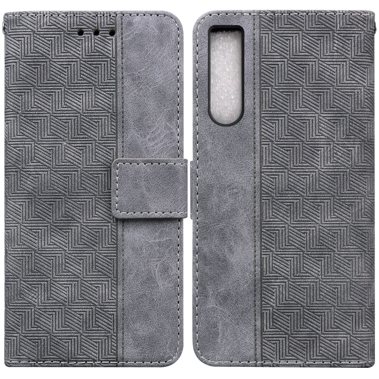 Geometric Embossed Leather Phone Case, For Honor X7a, For Samsung Galaxy A04e / F04 / M04, For Sony Xperia 1 IV 2023, For Sony Xperia 10 IV 2023