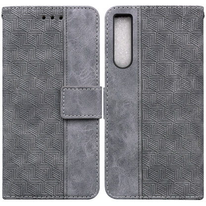 Geometric Embossed Leather Phone Case, For Honor X7a, For Samsung Galaxy A04e / F04 / M04, For Sony Xperia 1 IV 2023, For Sony Xperia 10 IV 2023