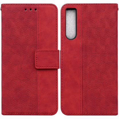 Geometric Embossed Leather Phone Case, For Honor X7a, For Samsung Galaxy A04e / F04 / M04, For Sony Xperia 1 IV 2023, For Sony Xperia 10 IV 2023