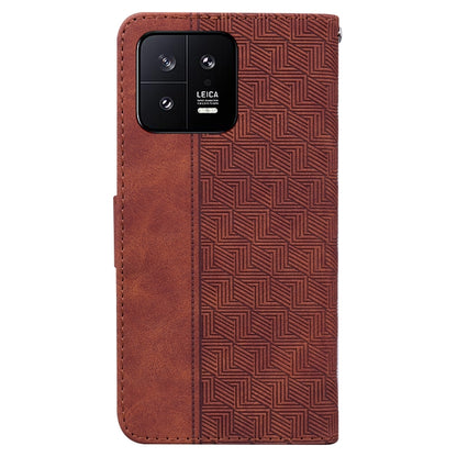 Geometric Embossed Leather Phone Case, For Xiaomi 13 5G, For Xiaomi 13 Pro, For Xiaomi Redmi Note 12 5G, For Xiaomi Redmi Note 12 Pro 5G