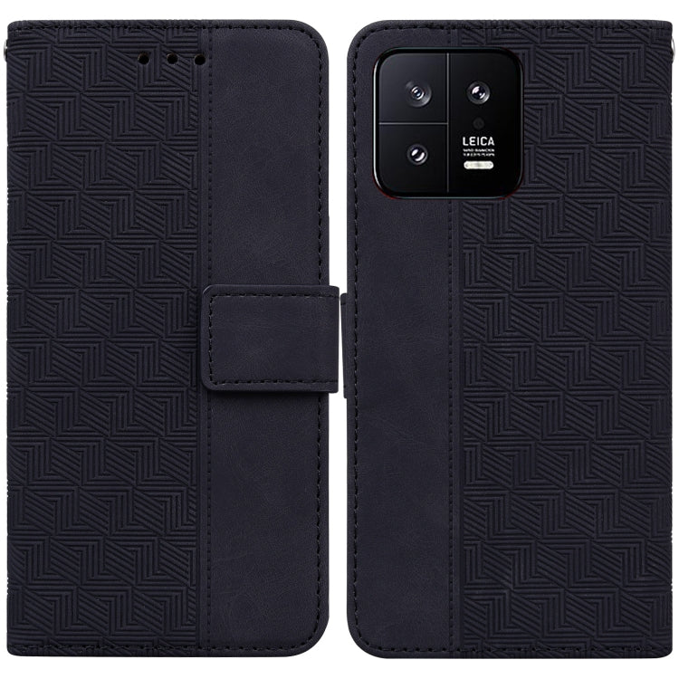 Geometric Embossed Leather Phone Case, For Xiaomi 13 5G, For Xiaomi 13 Pro, For Xiaomi Redmi Note 12 5G, For Xiaomi Redmi Note 12 Pro 5G