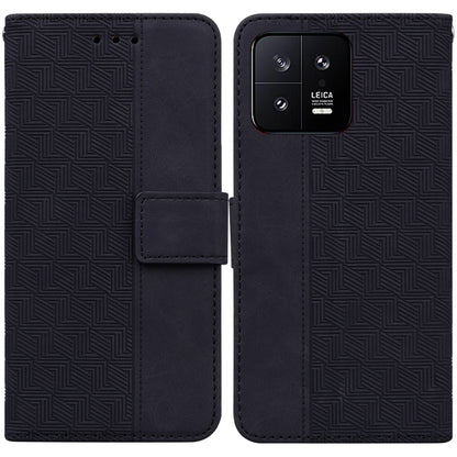 Geometric Embossed Leather Phone Case, For Xiaomi 13 5G, For Xiaomi 13 Pro, For Xiaomi Redmi Note 12 5G, For Xiaomi Redmi Note 12 Pro 5G
