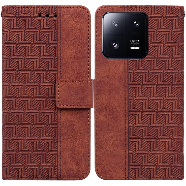 Geometric Embossed Leather Phone Case, For Xiaomi 13 5G, For Xiaomi 13 Pro, For Xiaomi Redmi Note 12 5G, For Xiaomi Redmi Note 12 Pro 5G