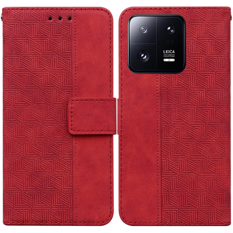 Geometric Embossed Leather Phone Case, For Xiaomi 13 5G, For Xiaomi 13 Pro, For Xiaomi Redmi Note 12 5G, For Xiaomi Redmi Note 12 Pro 5G