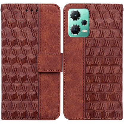 Geometric Embossed Leather Phone Case, For Xiaomi 13 5G, For Xiaomi 13 Pro, For Xiaomi Redmi Note 12 5G, For Xiaomi Redmi Note 12 Pro 5G