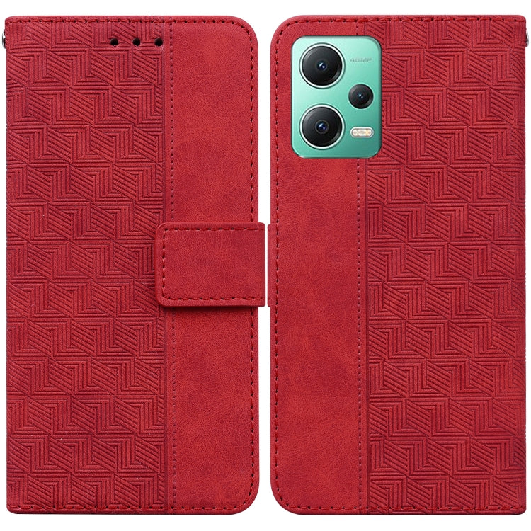 Geometric Embossed Leather Phone Case, For Xiaomi 13 5G, For Xiaomi 13 Pro, For Xiaomi Redmi Note 12 5G, For Xiaomi Redmi Note 12 Pro 5G