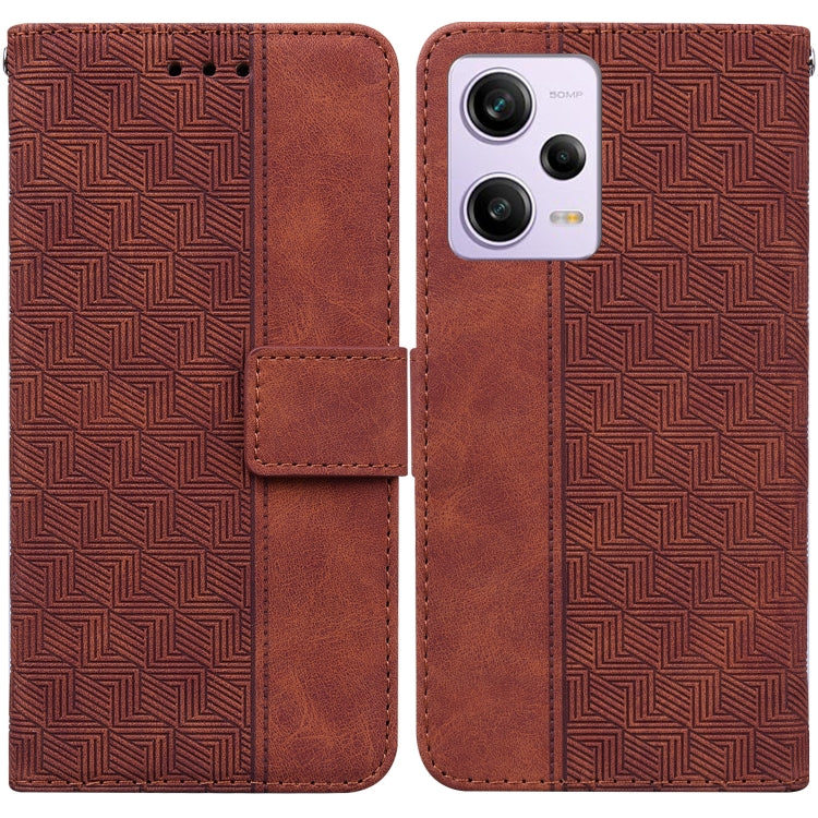 Geometric Embossed Leather Phone Case, For Xiaomi 13 5G, For Xiaomi 13 Pro, For Xiaomi Redmi Note 12 5G, For Xiaomi Redmi Note 12 Pro 5G
