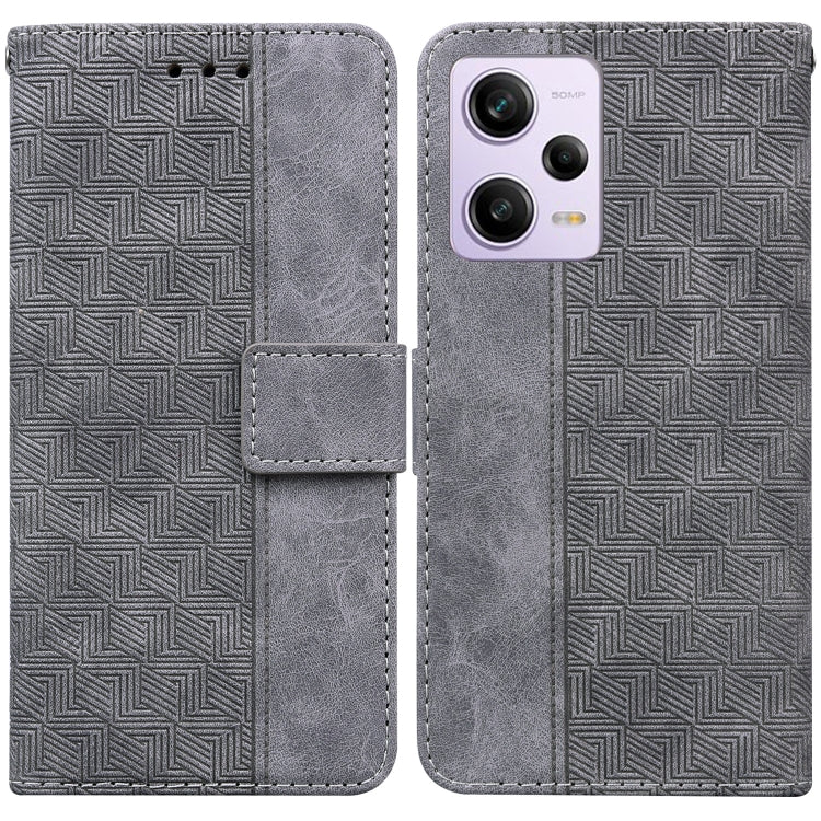 Geometric Embossed Leather Phone Case, For Xiaomi 13 5G, For Xiaomi 13 Pro, For Xiaomi Redmi Note 12 5G, For Xiaomi Redmi Note 12 Pro 5G
