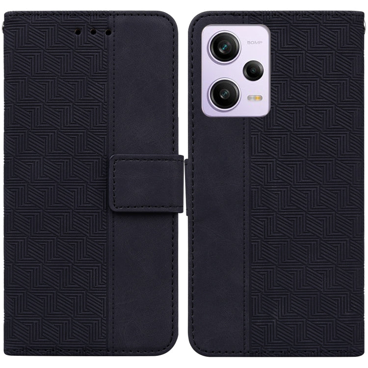 Geometric Embossed Leather Phone Case, For Xiaomi 13 5G, For Xiaomi 13 Pro, For Xiaomi Redmi Note 12 5G, For Xiaomi Redmi Note 12 Pro 5G