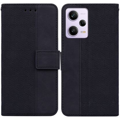 Geometric Embossed Leather Phone Case, For Xiaomi 13 5G, For Xiaomi 13 Pro, For Xiaomi Redmi Note 12 5G, For Xiaomi Redmi Note 12 Pro 5G