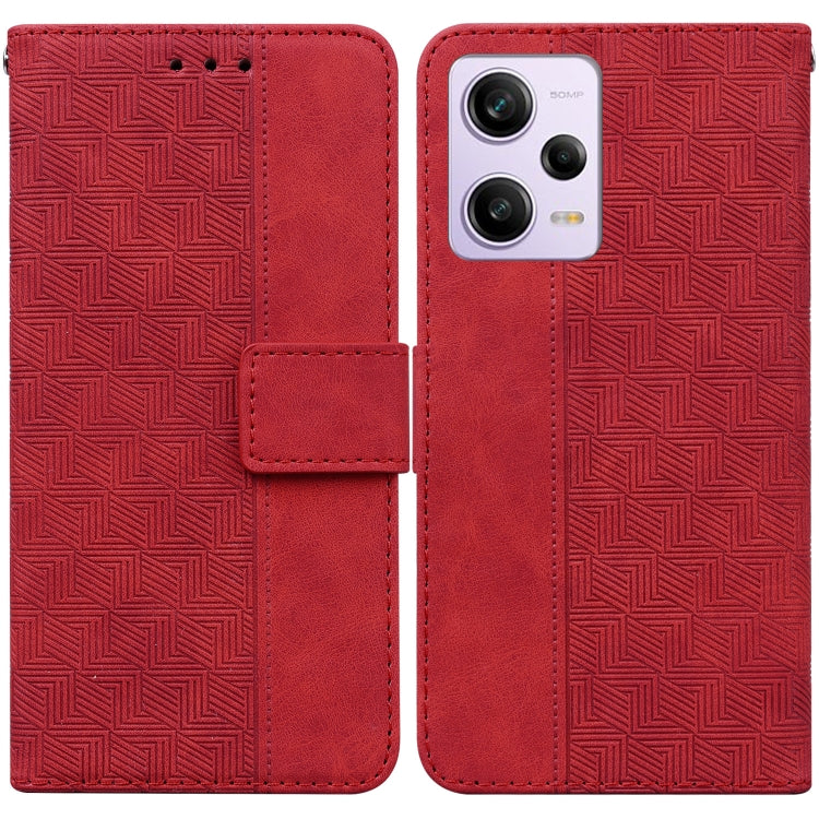 Geometric Embossed Leather Phone Case, For Xiaomi 13 5G, For Xiaomi 13 Pro, For Xiaomi Redmi Note 12 5G, For Xiaomi Redmi Note 12 Pro 5G