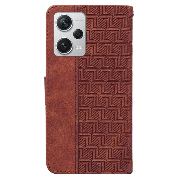 Geometric Embossed Leather Phone Case, For Xiaomi Redmi Note 12 Pro+