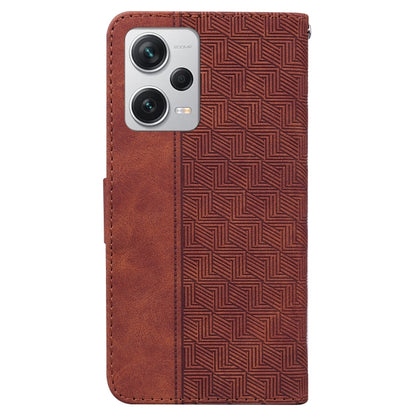 Geometric Embossed Leather Phone Case, For Xiaomi Redmi Note 12 Pro+
