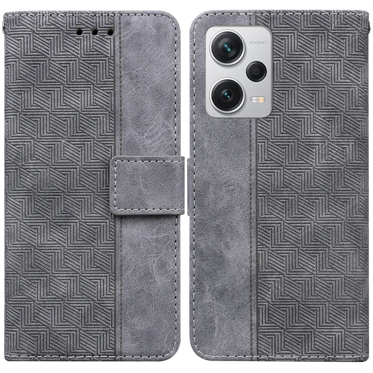 Geometric Embossed Leather Phone Case, For Xiaomi Redmi Note 12 Pro+