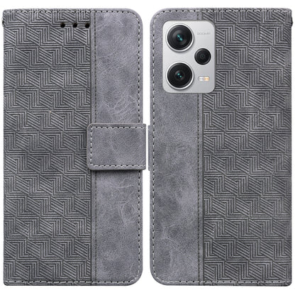 Geometric Embossed Leather Phone Case, For Xiaomi Redmi Note 12 Pro+