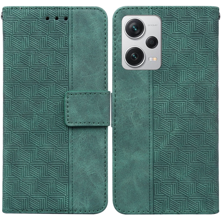 Geometric Embossed Leather Phone Case, For Xiaomi Redmi Note 12 Pro+