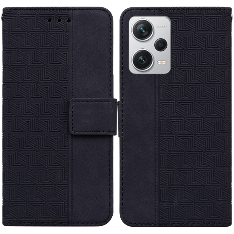 Geometric Embossed Leather Phone Case, For Xiaomi Redmi Note 12 Pro+