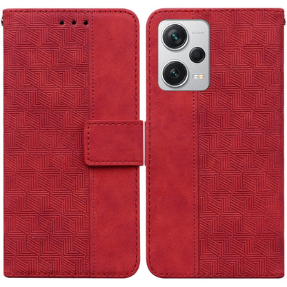 Geometric Embossed Leather Phone Case, For Xiaomi Redmi Note 12 Pro+