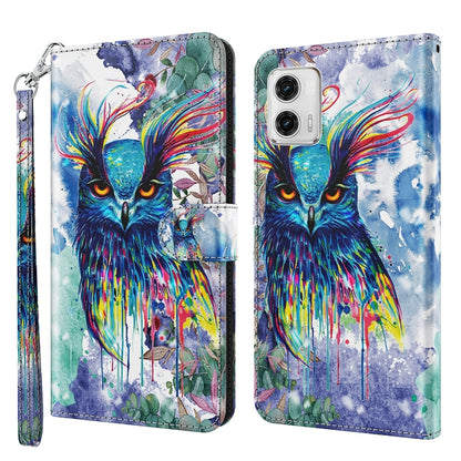 3D Painting Pattern TPU + PU Leather Phone Case, For Motorola Moto G73, For OnePlus 11
