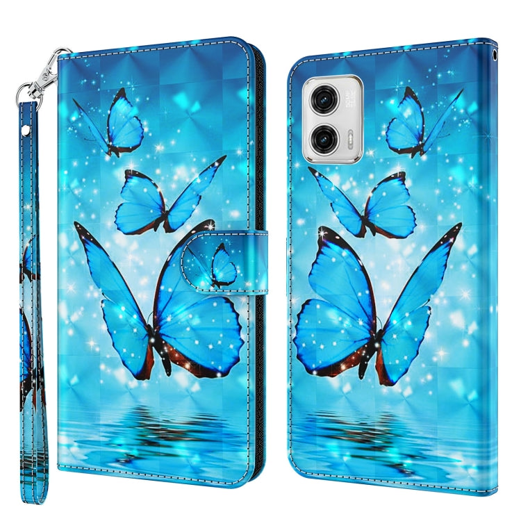 3D Painting Pattern TPU + PU Leather Phone Case, For Motorola Moto G73, For OnePlus 11