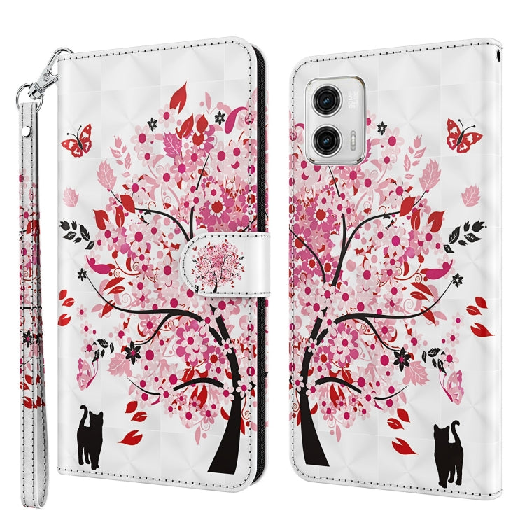 3D Painting Pattern TPU + PU Leather Phone Case, For Motorola Moto G73, For OnePlus 11