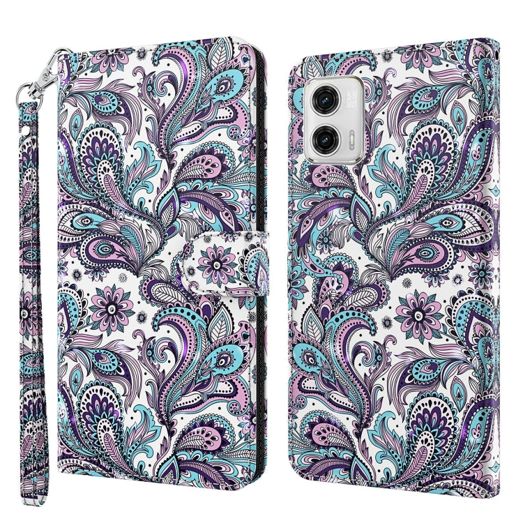 3D Painting Pattern TPU + PU Leather Phone Case, For Motorola Moto G73, For OnePlus 11