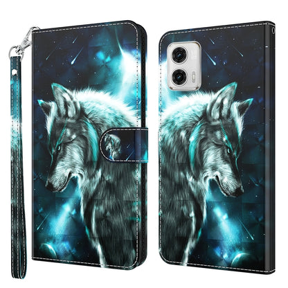 3D Painting Pattern TPU + PU Leather Phone Case, For Motorola Moto G73, For OnePlus 11