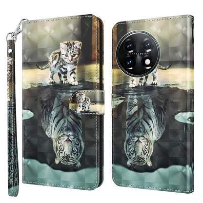 3D Painting Pattern TPU + PU Leather Phone Case, For Motorola Moto G73, For OnePlus 11