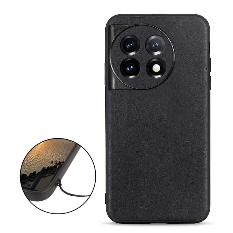 Lambskin Texture Genuine Leather Phone Case, For OnePlus 11 5G, For OnePlus Ace 2 / 11R, For Samsung Galaxy A24