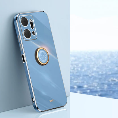 XINLI Straight Edge 6D Electroplate TPU Phone Case with Ring Holder, For Honor Magic5 5G, For Honor Magic5 Pro 5G, For Honor X7a 2023