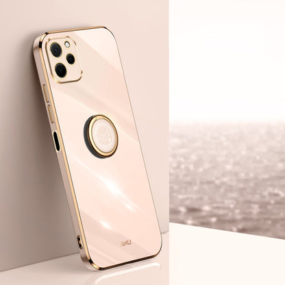 XINLI Straight Edge 6D Electroplate TPU Phone Case with Ring Holder, For Honor X8a 2023, For Honor X9a 5G, For Huawei nova Y61