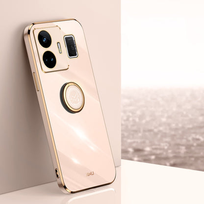 XINLI Straight Edge 6D Electroplate TPU Phone Case with Ring Holder, For OnePlus 11, For OnePlus Ace 2, For Realme GT Neo 5