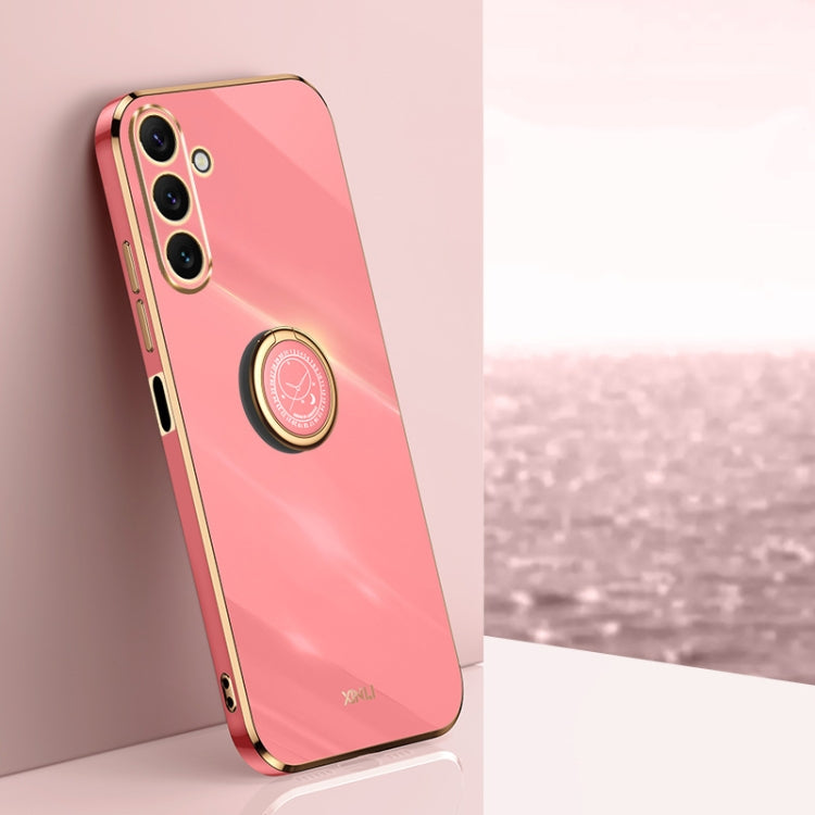 XINLI Straight Edge 6D Electroplate TPU Phone Case with Ring Holder, For OPPO Reno8 T 5G, For vivo Y100, For Samsung Galaxy A24 4G