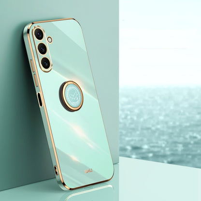 XINLI Straight Edge 6D Electroplate TPU Phone Case with Ring Holder, For OPPO Reno8 T 5G, For vivo Y100, For Samsung Galaxy A24 4G
